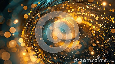 A blend of waves and particles creating a vortex effect conveying the whirlwind of events that affect cryptocurrency Stock Photo
