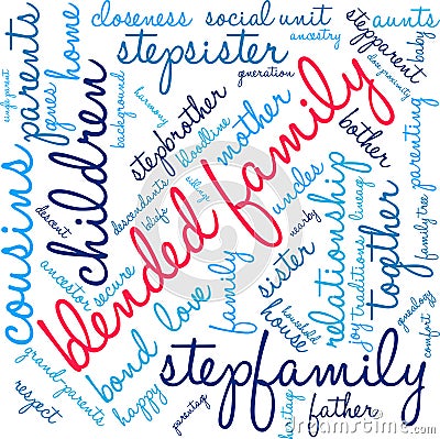 Blended Family Word Cloud Vector Illustration