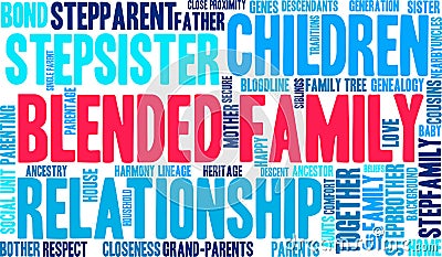 Blended Family Word Cloud Vector Illustration