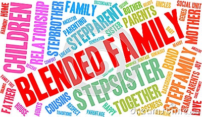 Blended Family Word Cloud Vector Illustration