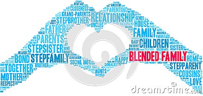Blended Family Word Cloud Vector Illustration