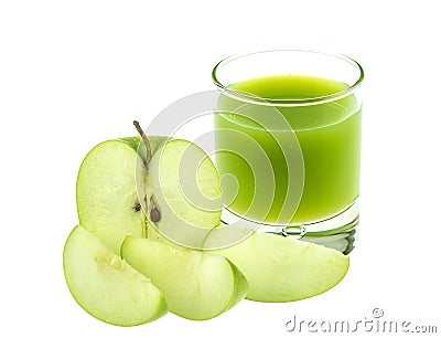 Blended green apple juice Stock Photo