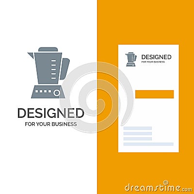 Blender, Electric, Home, Machine Grey Logo Design and Business Card Template Vector Illustration