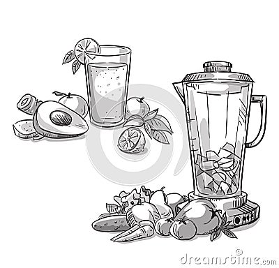 Blender. Smoothie. Healthy diet. Vector Illustration