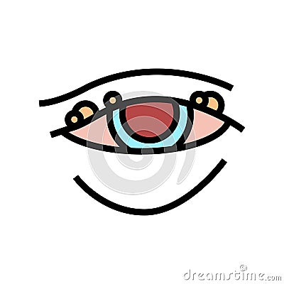 blepharitis disease, redness of eyeball color icon vector illustration Vector Illustration