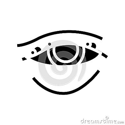 blepharitis disease, redness of eyeball glyph icon vector illustration Vector Illustration