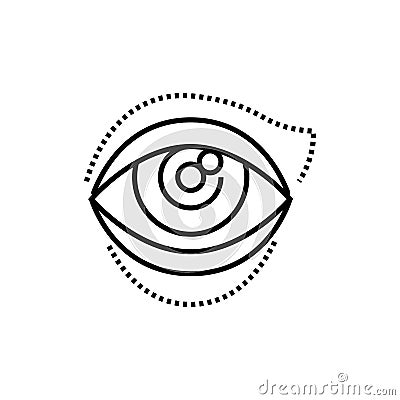 Blepharoplasty icon. Eye shape change cosmetic surgery vector illustration. Vector Illustration