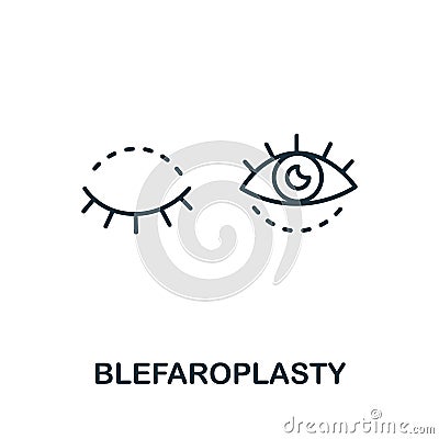 Blepharoplasty icon from plastic surgery collection. Simple line element Blepharoplasty symbol for templates, web design and Stock Photo