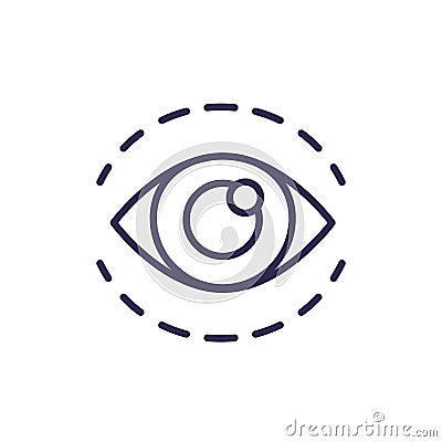 blepharoplasty line icon on white Vector Illustration