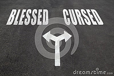 Blesed vs cursed choice concept Stock Photo