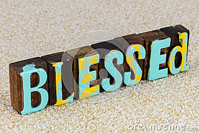 Blessed grateful life happy people faith in religion Stock Photo