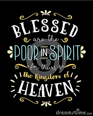 Blessed are the Meek Beatitudes poster Vector Illustration