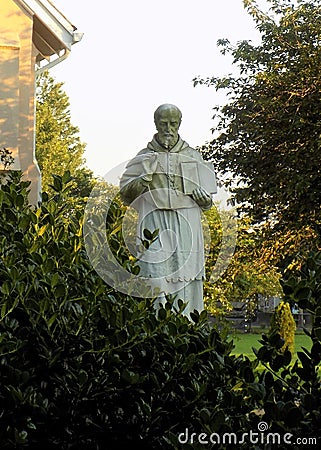 Blessed Statue of St. Francis De Sales in Benedict Stock Photo
