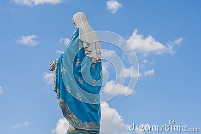 The Blessed Virgin Mary in front of the Roman Catholic Diocese, public place in Chanthaburi. Stock Photo