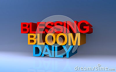 blessing bloom daily on blue Stock Photo