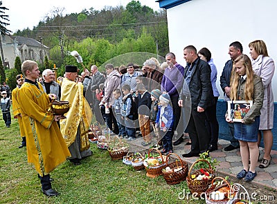 Blessing of Easter baskets_25 Editorial Stock Photo