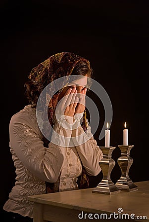 Blessing over Candles Stock Photo