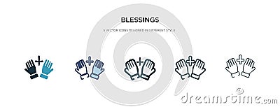 Blessings icon in different style vector illustration. two colored and black blessings vector icons designed in filled, outline, Vector Illustration