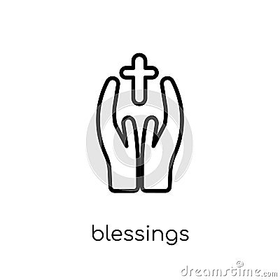 blessings icon. Trendy modern flat linear vector blessings icon Vector Illustration