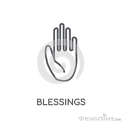 blessings linear icon. Modern outline blessings logo concept on Vector Illustration