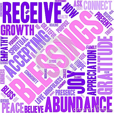 Blessings Word Cloud Vector Illustration