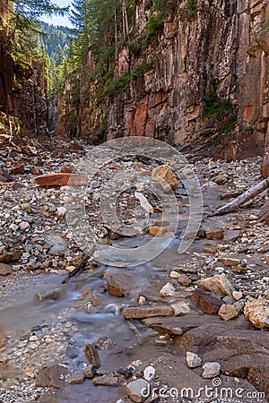 Bletterbach gorge near Bozen Stock Photo