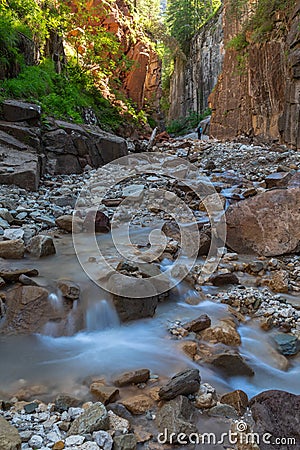 Bletterbach gorge near Bozen Stock Photo