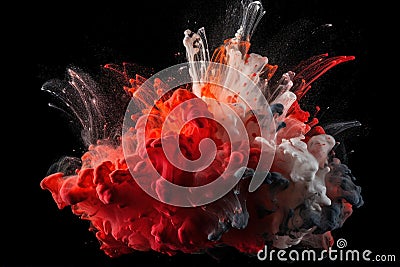 blew up of colorful holi powder paints isolated Stock Photo