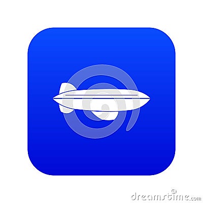 Blimp aircraft flying icon digital blue Vector Illustration