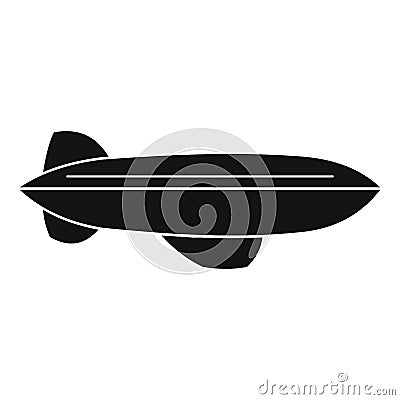 Blimp aircraft flying icon, simple style Vector Illustration