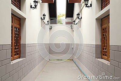 Blind alley between building Stock Photo