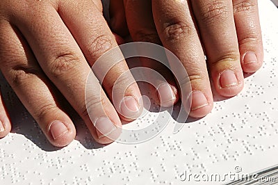 Blind Bible Reader Stock Photo