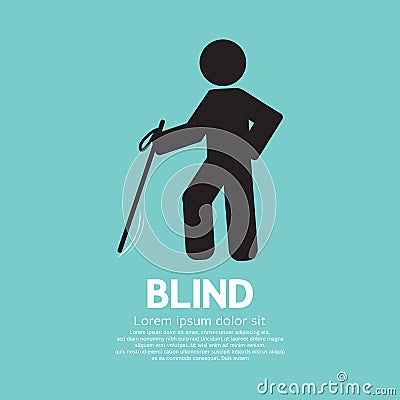 Blind Disabled Black Symbol Vector Illustration