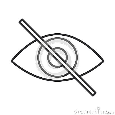 Blind, disabled eye, no view world disability day, linear icon design Vector Illustration