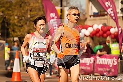 Disabled Blind Marathon Runner Editorial Stock Photo