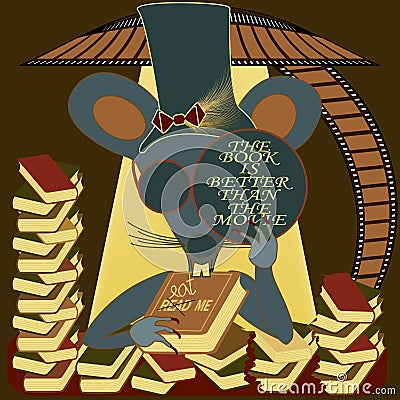 Blind mouse with The Book Is Better Than the Movie Stock Photo