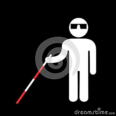 Blind person with visual and vision impairment Vector Illustration