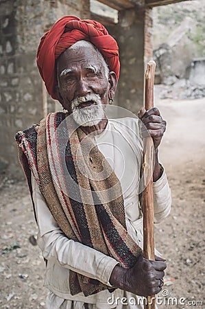 Blind Rabari tribesman Editorial Stock Photo