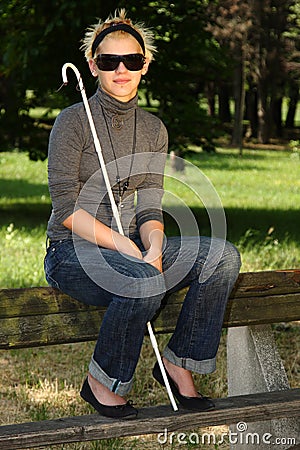 Blind woman Stock Photo