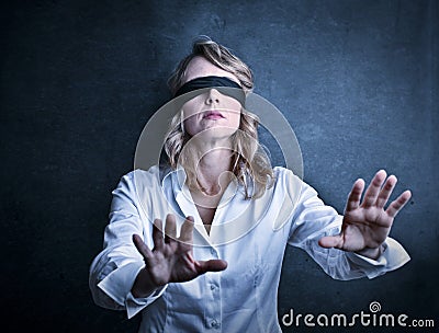 Blind woman Stock Photo