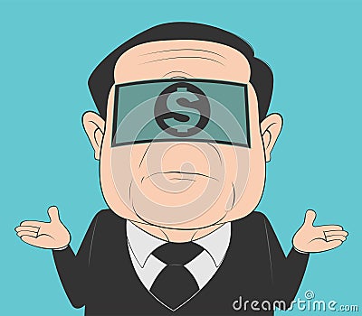 Blindfold Money. Bribery Vector Illustration