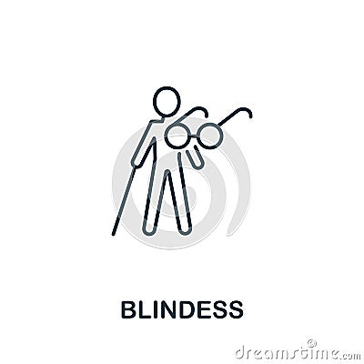 Blindness icon. Simple line element Blindness symbol for templates, web design and infographics Stock Photo
