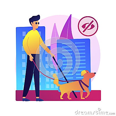 Blindness and vision loss abstract concept vector illustration. Vector Illustration