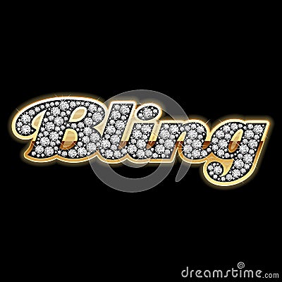 Bling-bling. Diamonds. Detailed illustration. Vector Illustration