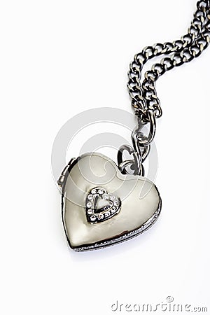 Bling jewellery, necklace, heart shaped pendant Stock Photo