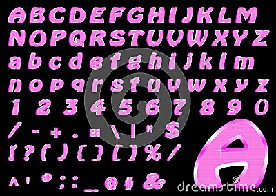 Bling pink alphabet Stock Photo