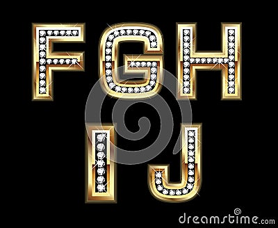 Bling set 2 of initials Vector Illustration