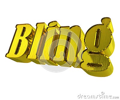 Bling word 3D gold Stock Photo