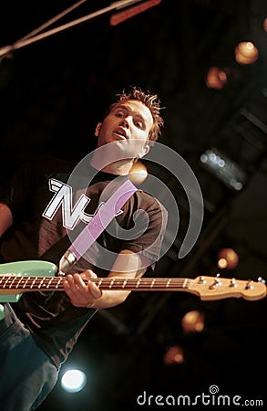 Blink 182 Mark Hoppus during the concert Editorial Stock Photo