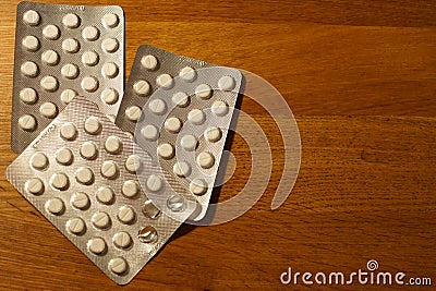 Blister packs antibiotics and pills Stock Photo